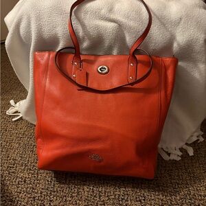 Coach Vibrant Orange Tote Bag